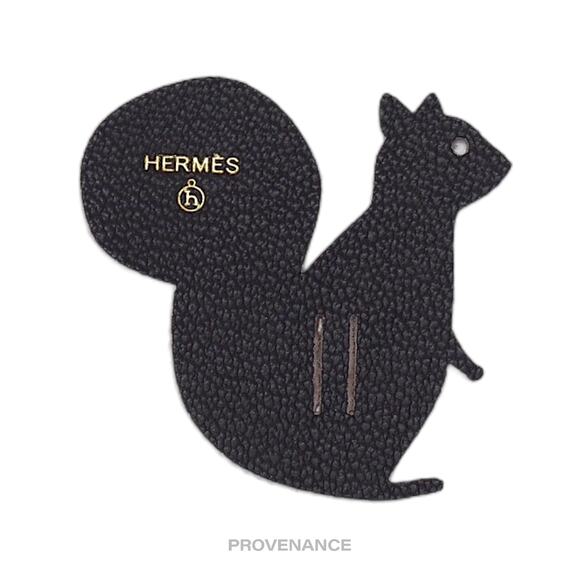 🔴 Hermes Petit h Squirrel Ribbon Charm - Brown Leather - Picture 1 of 3